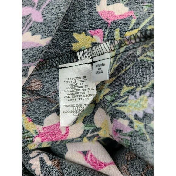 New Flynn Skye Maxi Skirt Womens XS Black Pink Floral Print Two Slits - Picture 7 of 7